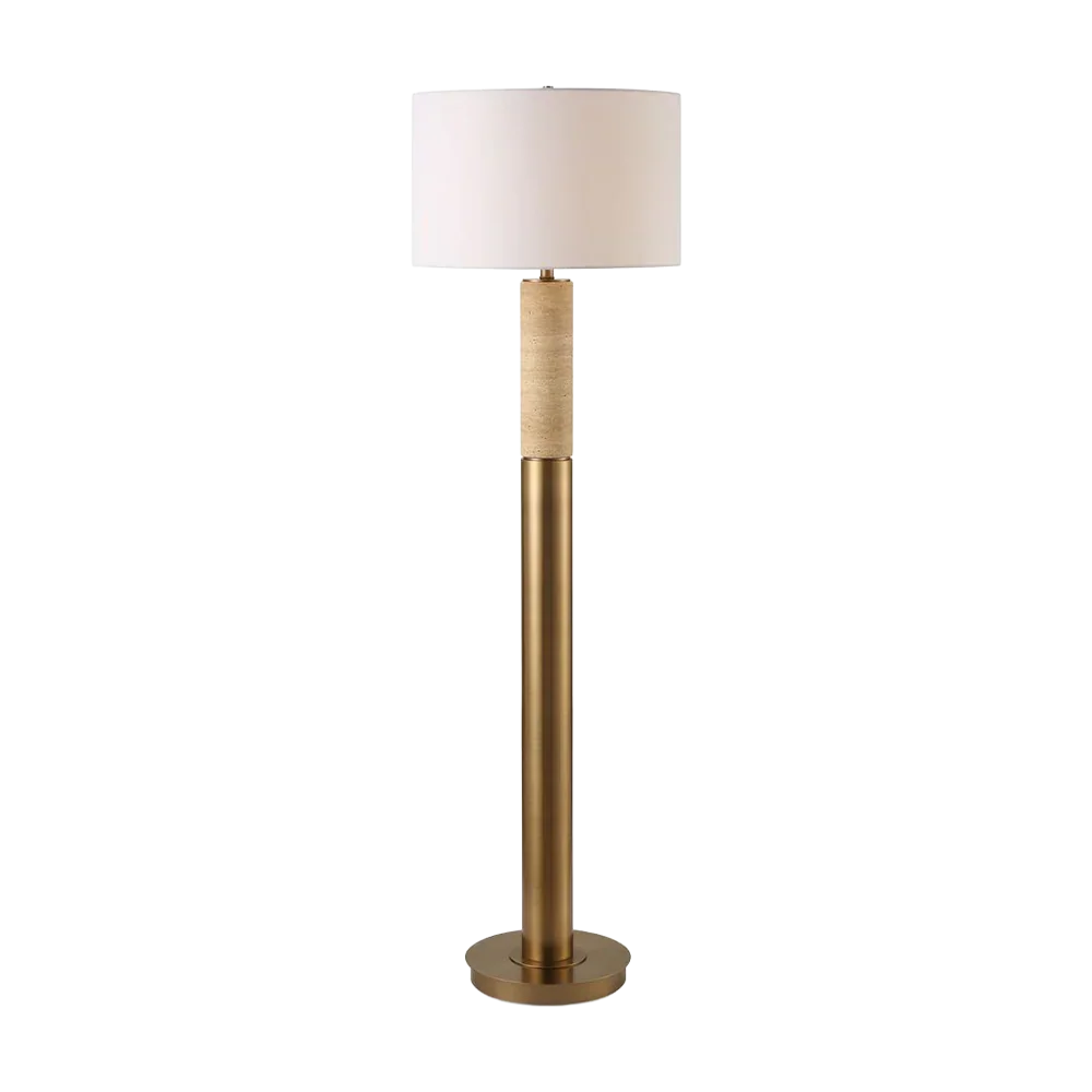 Lampadaire Bravertine Or et Travertin