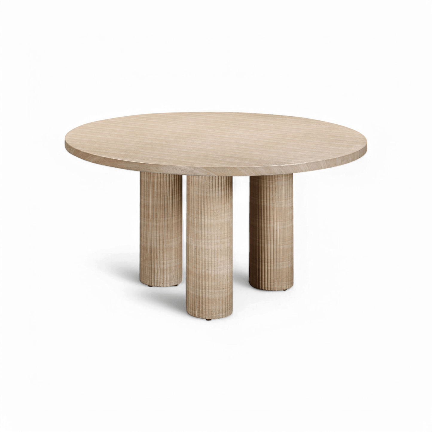 Table à manger ronde d'intérieur/extérieur en travertin Orbit