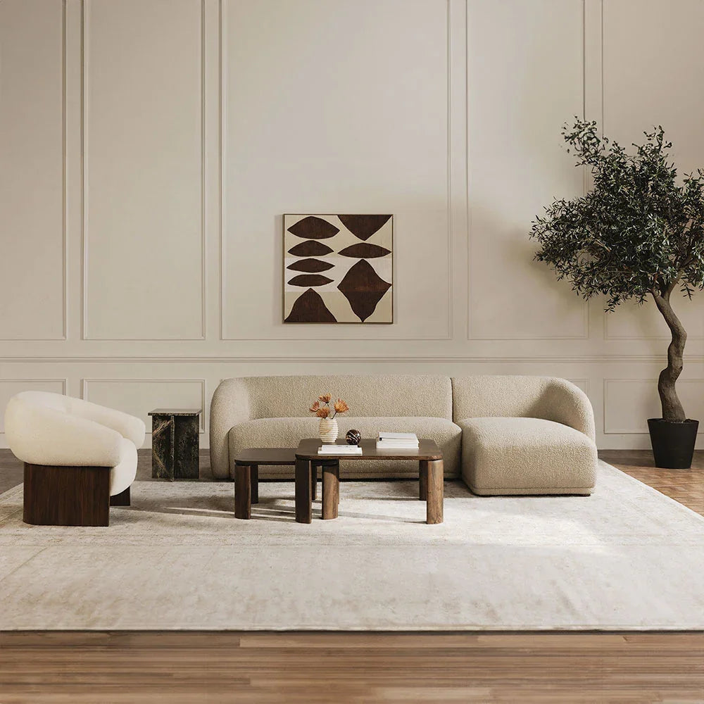 Canapé d'angle Nomad Beige Boucle