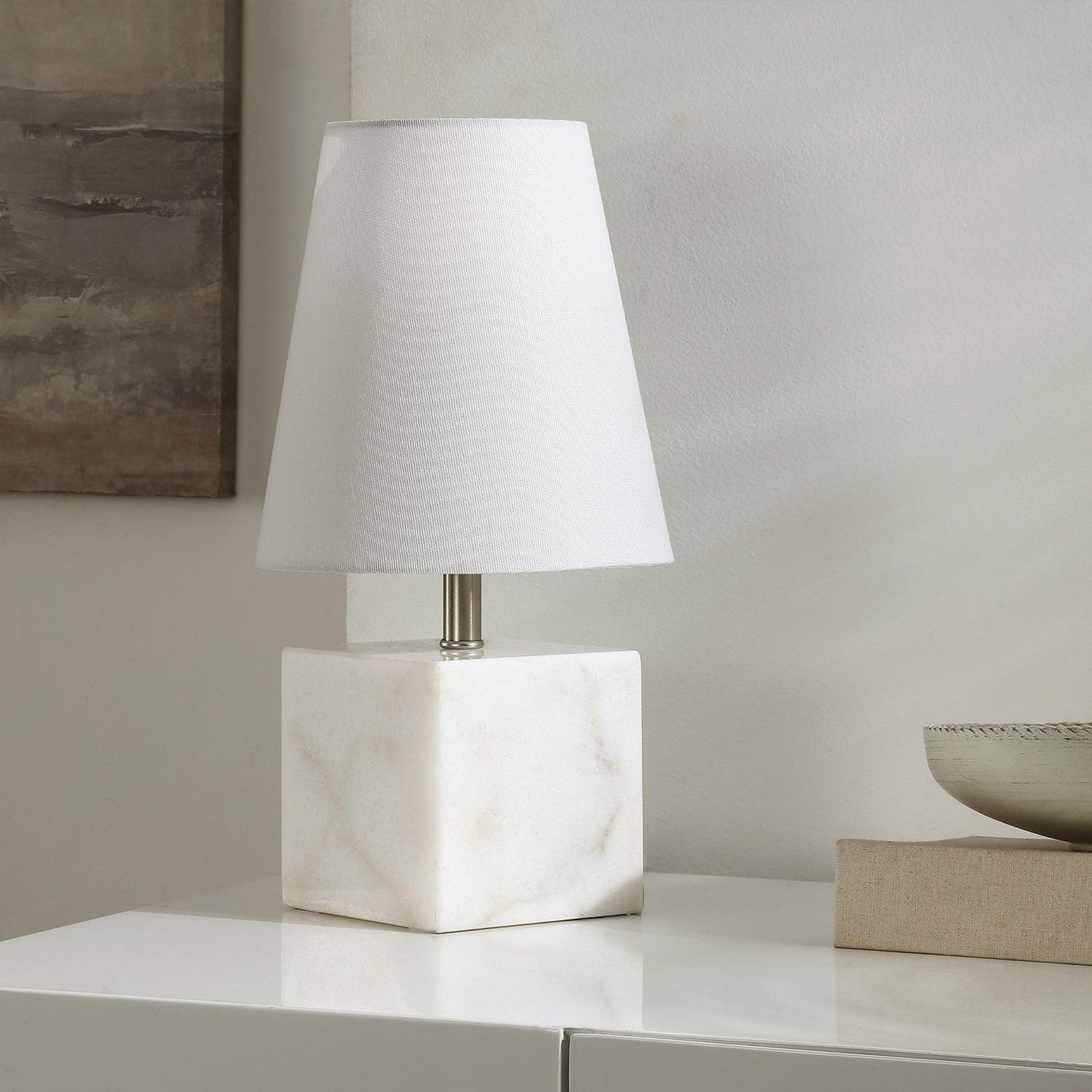 Lampe de table Arbor blanche et marbre