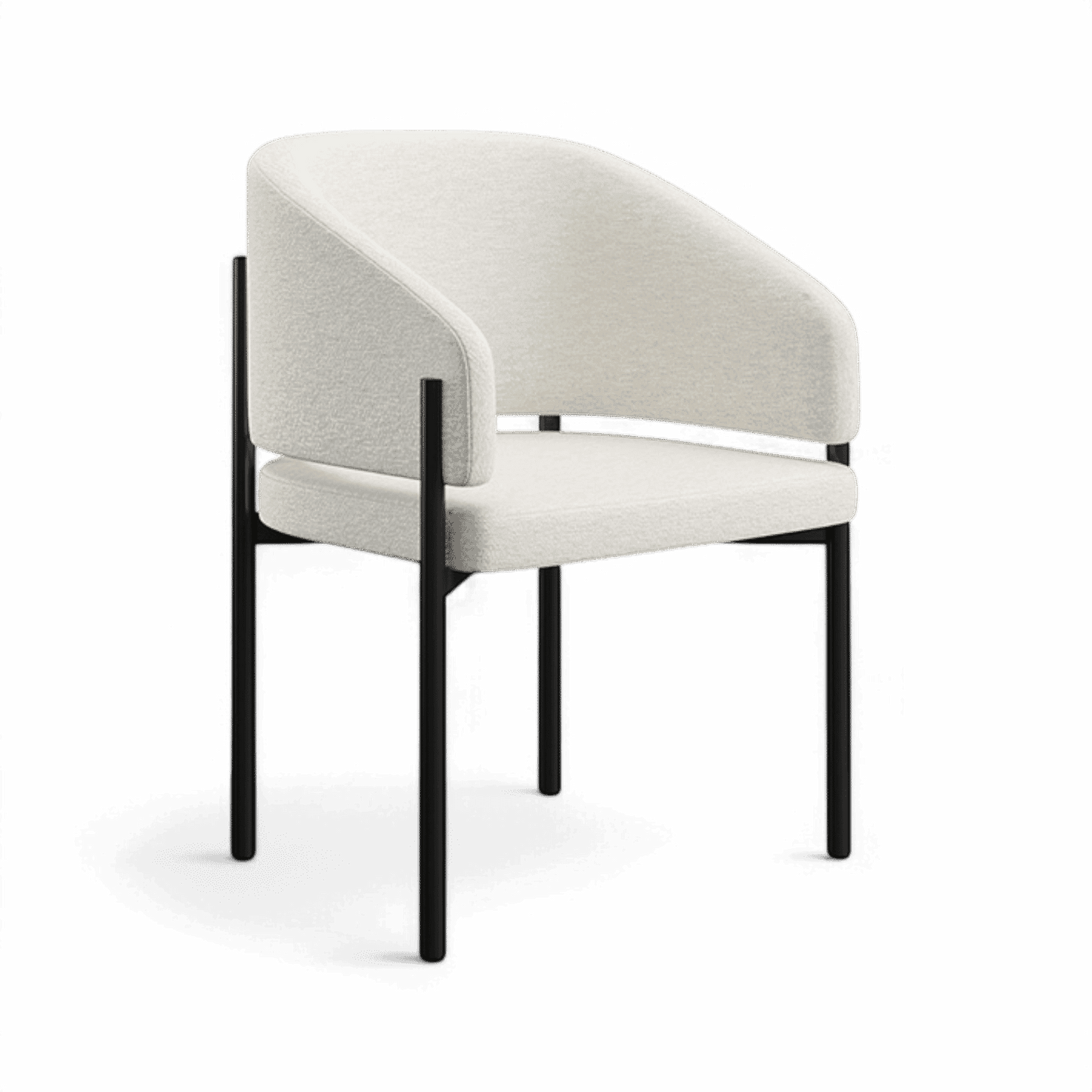 Chaise de salle à manger Oxford blanc cassé et cadre noir