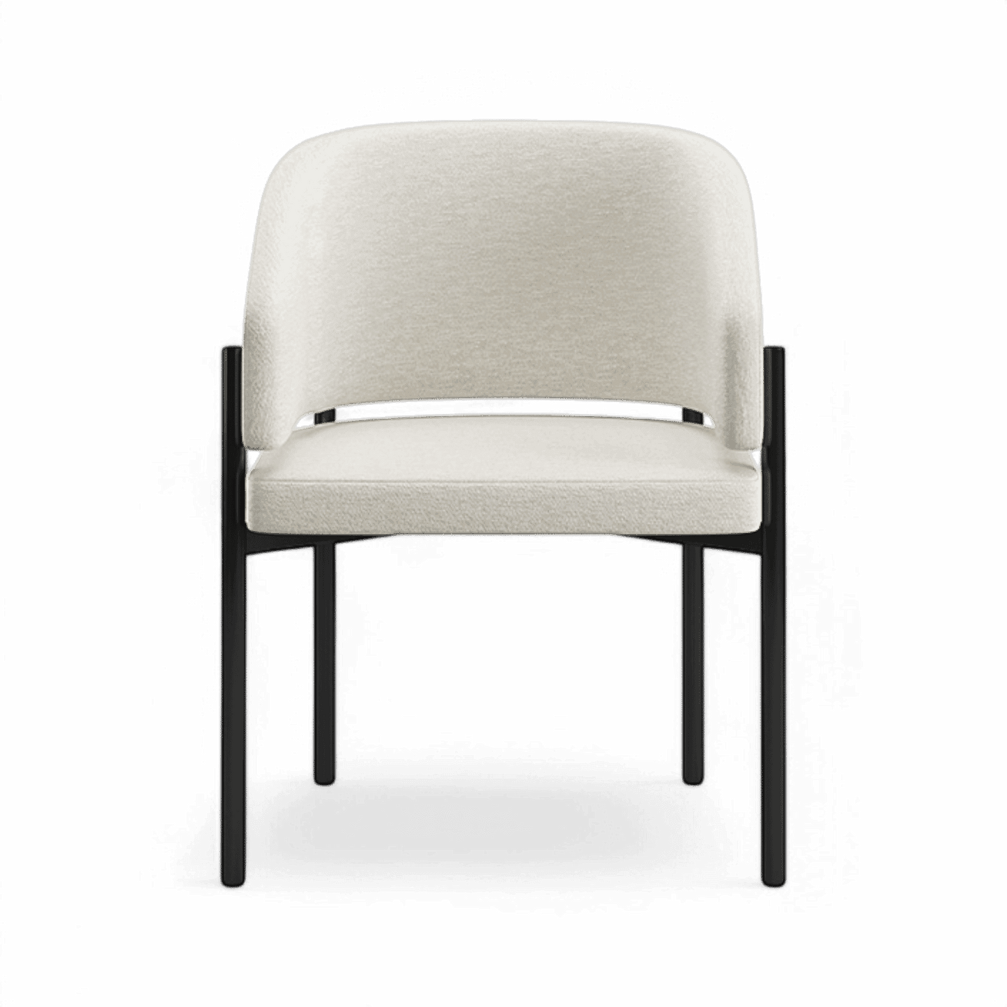 Chaise de salle à manger Oxford blanc cassé et cadre noir