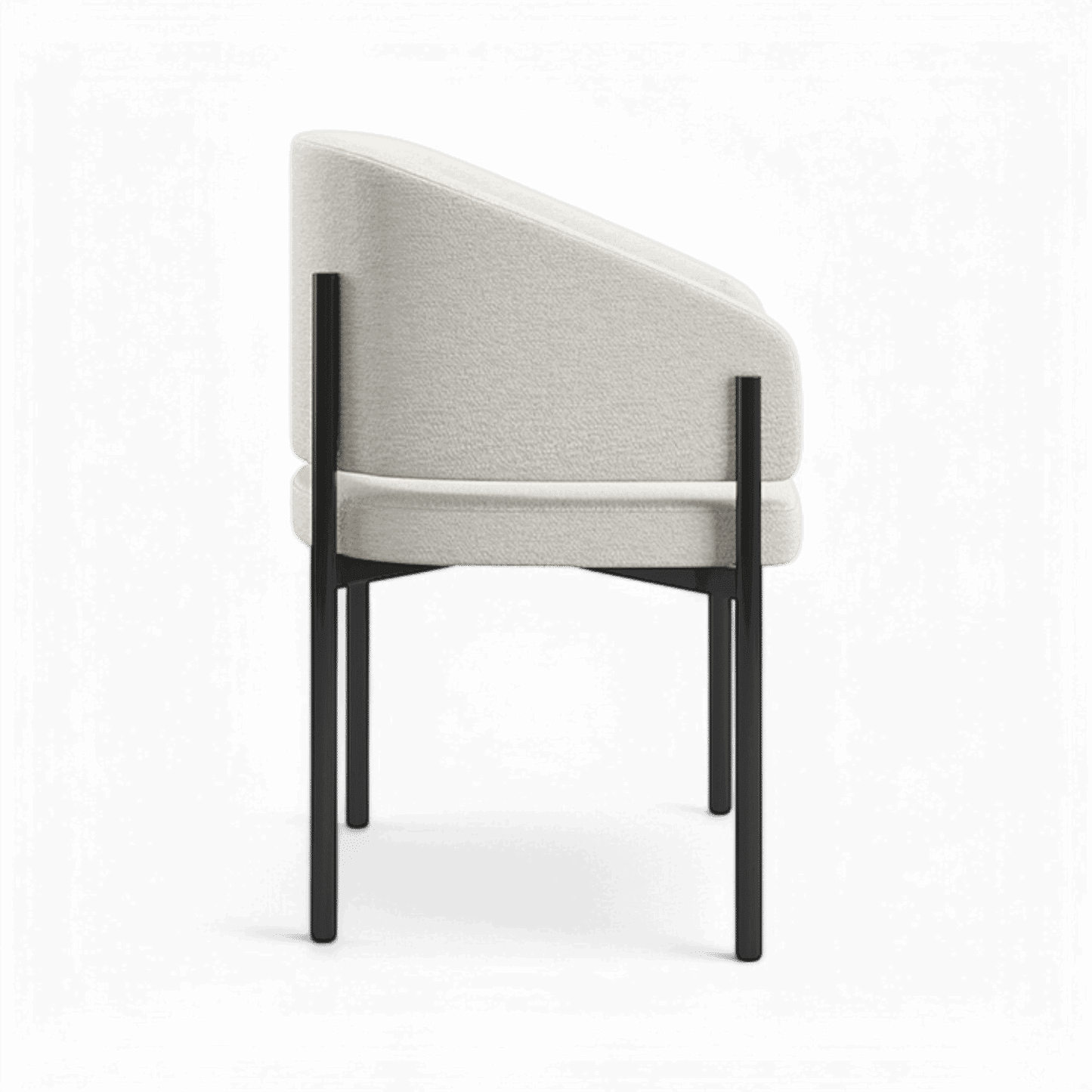Chaise de salle à manger Oxford blanc cassé et cadre noir