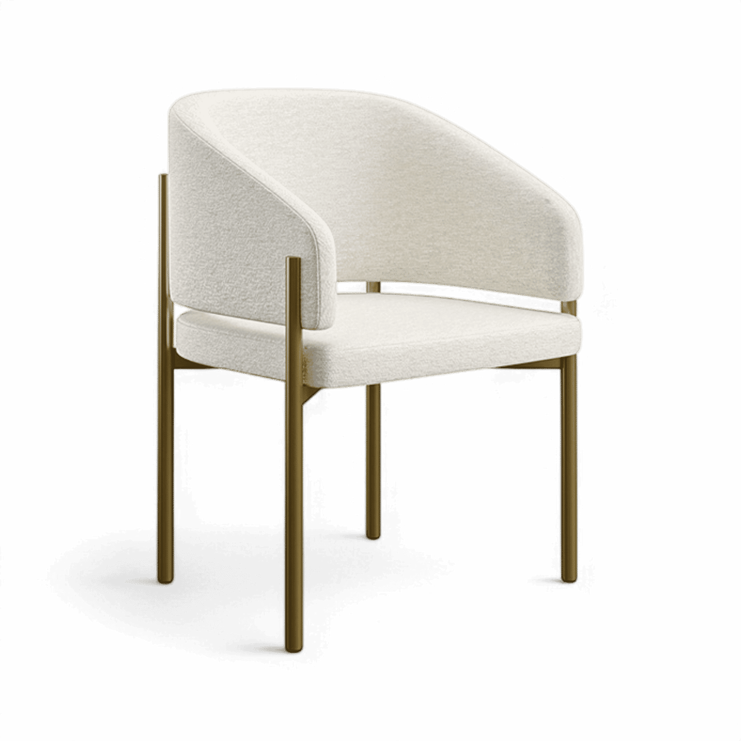 Chaise de salle à manger Oxford blanc cassé et cadre en laiton