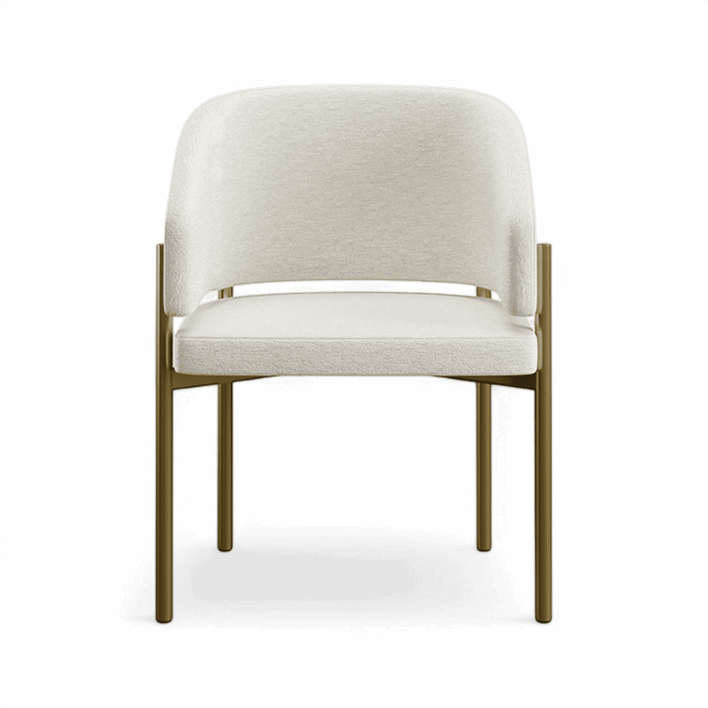 Chaise de salle à manger Oxford blanc cassé et cadre en laiton