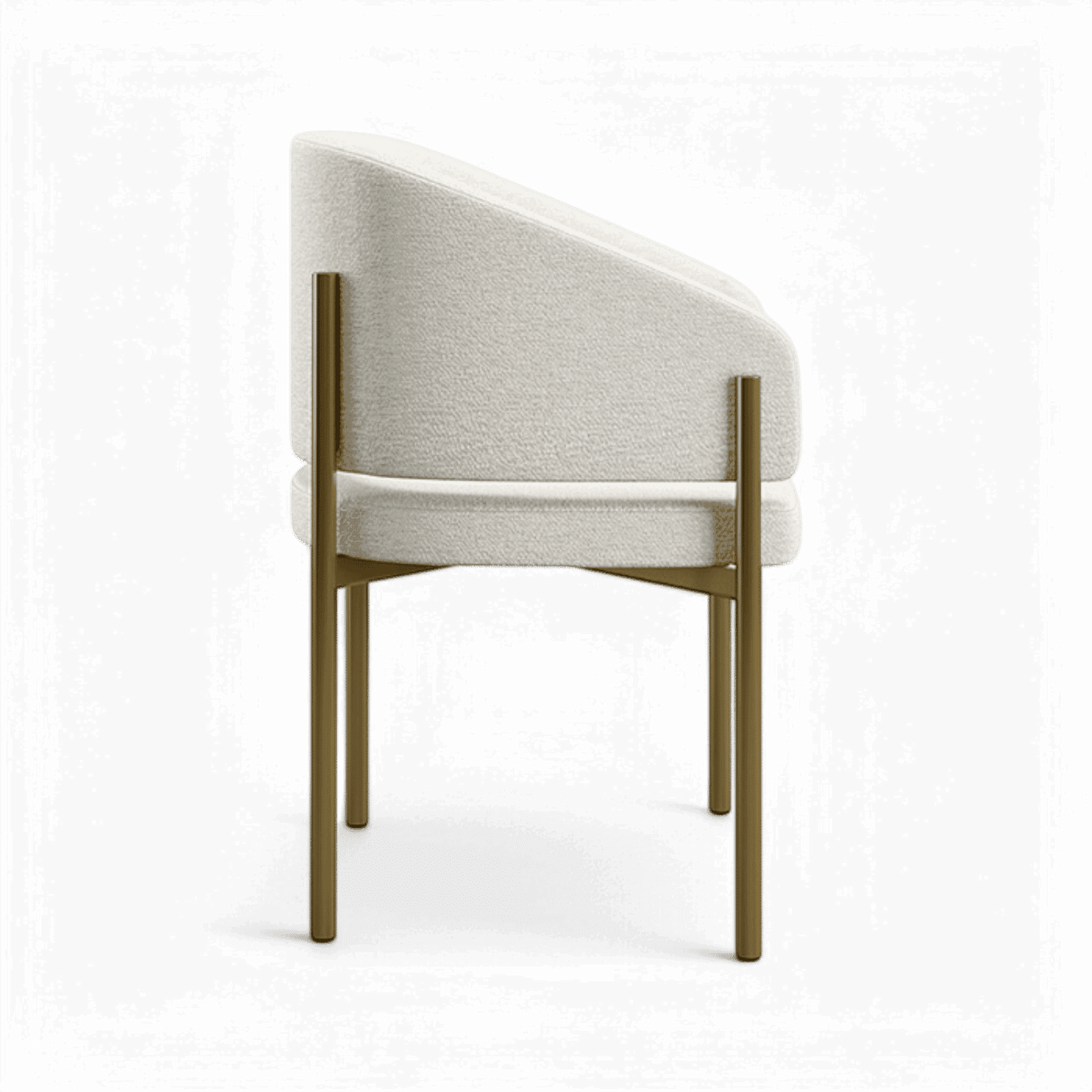 Chaise de salle à manger Oxford blanc cassé et cadre en laiton