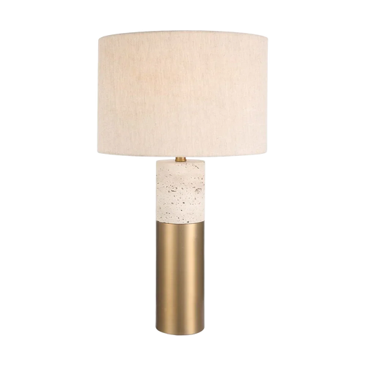 Lampe de table Bravertine Or et Travertin