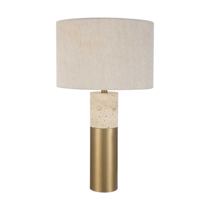 Lampe de table Bravertine Or et Travertin