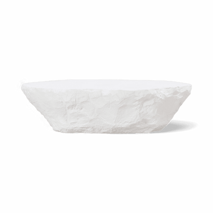 Table basse en microciment blanc luxuriant