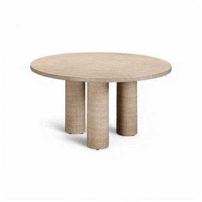 Table à manger ronde d'intérieur/extérieur en travertin Orbit