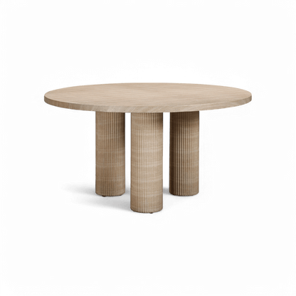 Table à manger ronde d'intérieur/extérieur en travertin Orbit