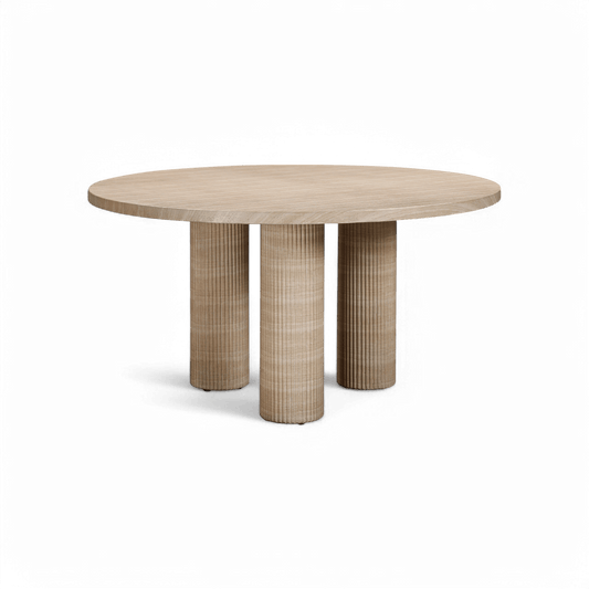 Table à manger ronde d'intérieur/extérieur en travertin Orbit