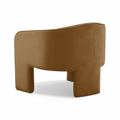Fauteuil d'appoint Helix en velours camel