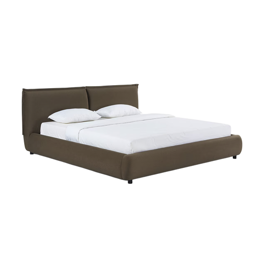 Lit King Size en velours acajou