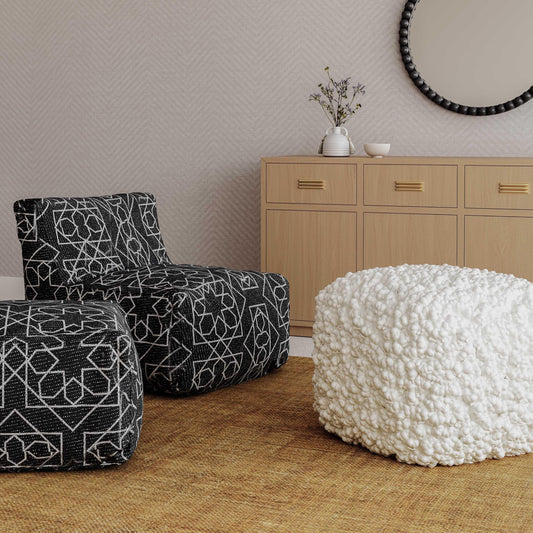 Pouf tissé crème Nexus