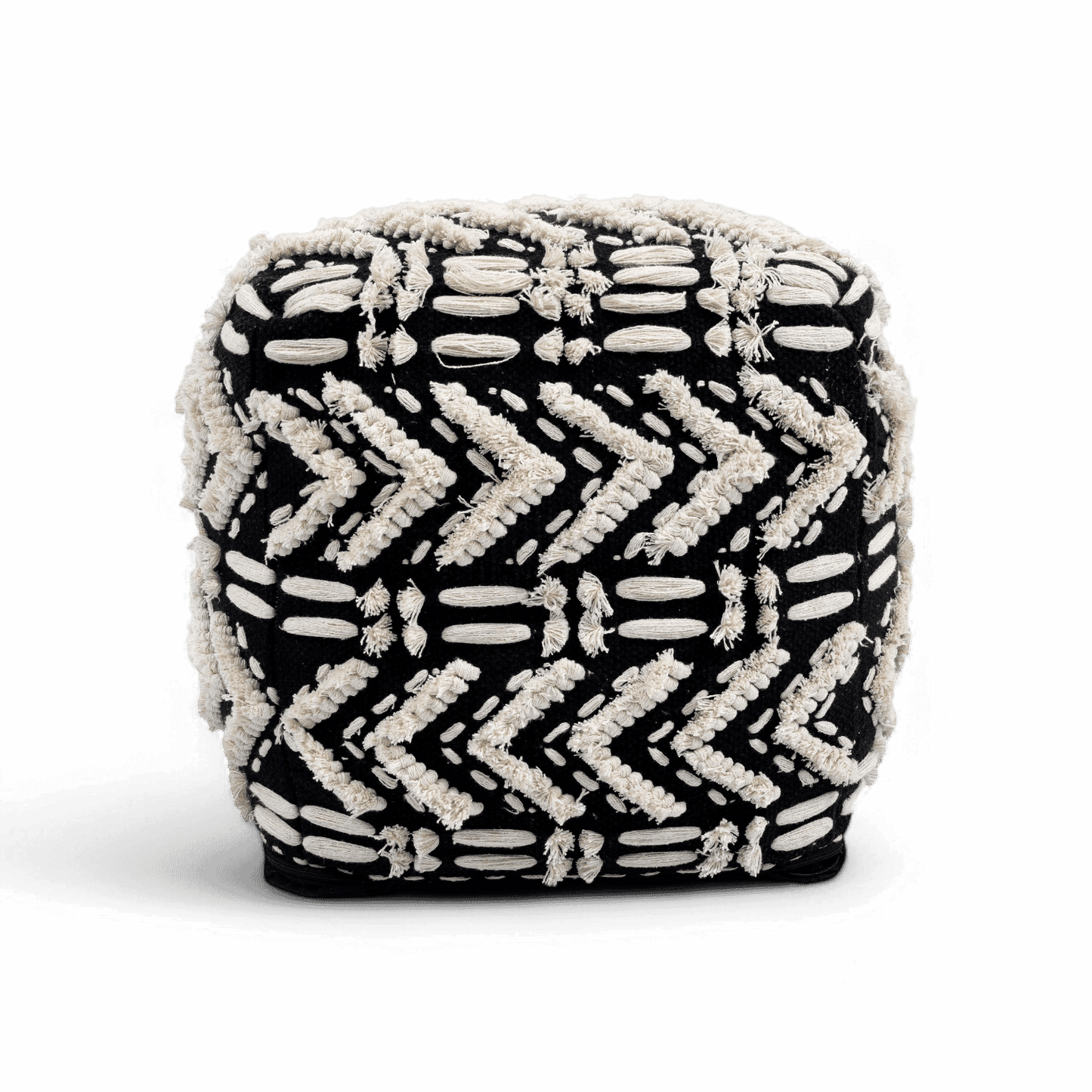 Pouf en coton sauge