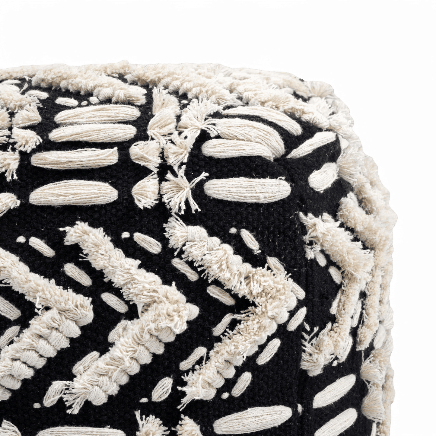 Pouf en coton sauge