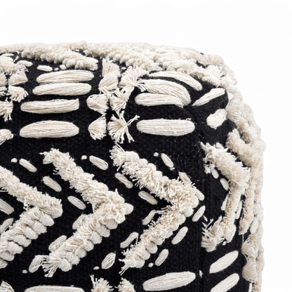 Pouf en coton sauge