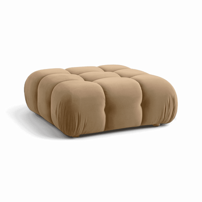 Pouf modulaire en velours camel Solace