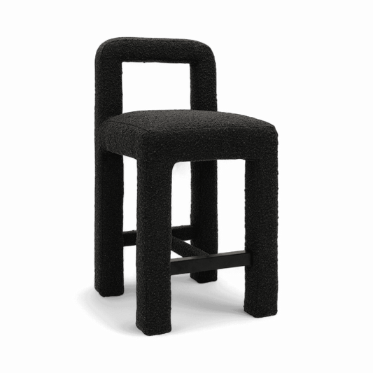 Tabouret de comptoir Viva Black Boucle