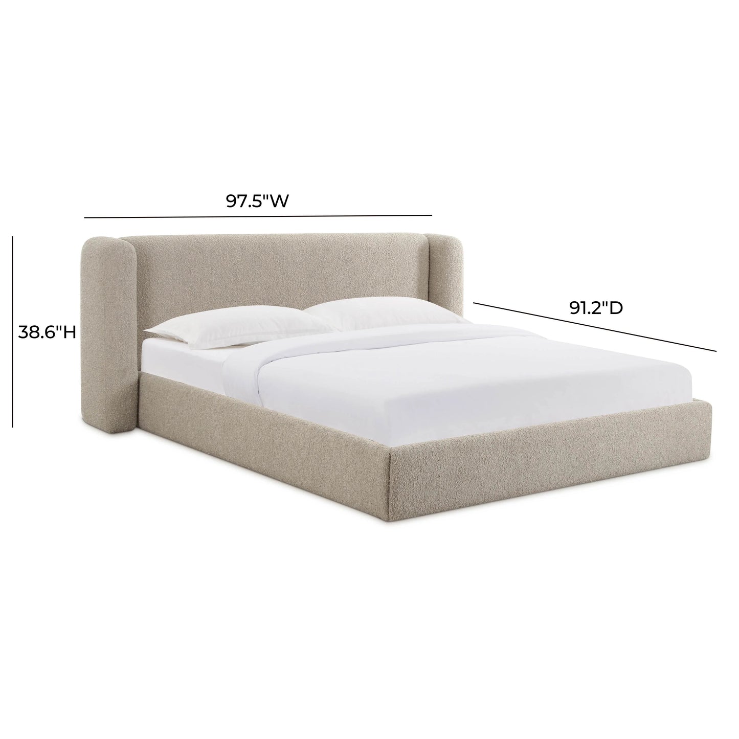Lit king size Vienna Tan Boucle