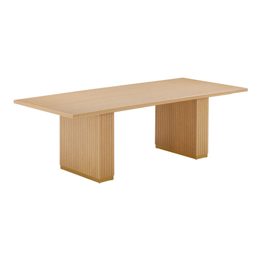 Table à manger rectangulaire en bois de chêne naturel Elara