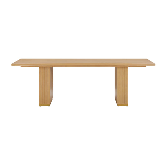 Table à manger rectangulaire en bois de chêne naturel Elara