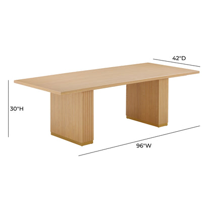 Table à manger rectangulaire en bois de chêne naturel Elara