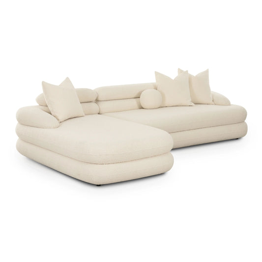 Canapé d'angle modulaire LAF Niko Cream Boucle