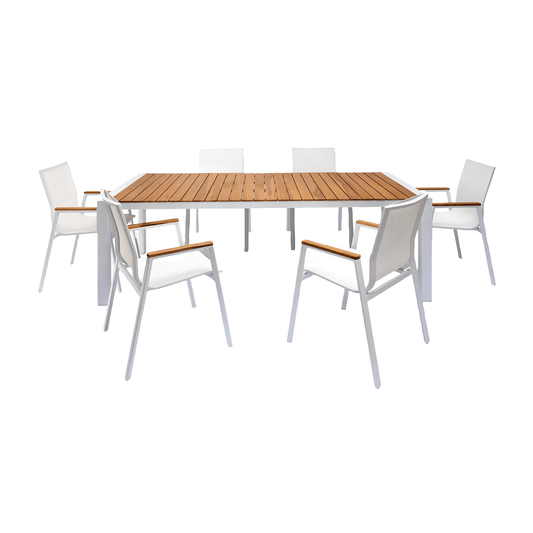 Ensemble de salle à manger d'extérieur Aviana blanc