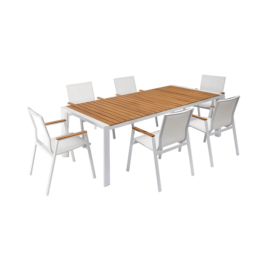 Ensemble de salle à manger d'extérieur Aviana blanc