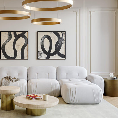 Ottoman Dune en velours blanc cassé