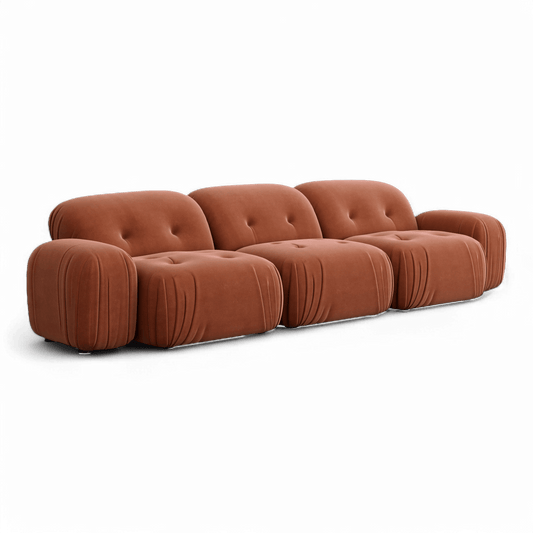 Canapé sectionnel Dune en velours terracotta