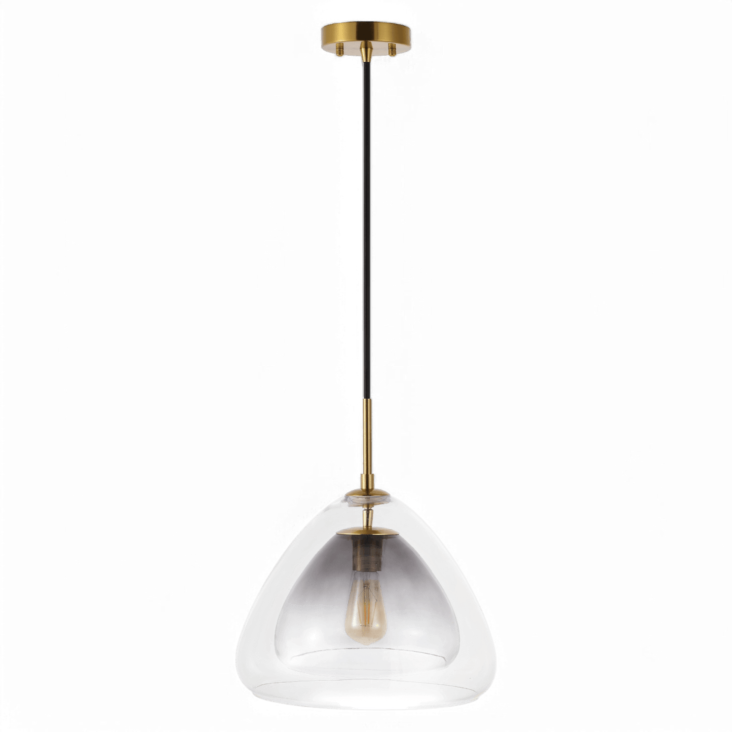 Suspension Orris gris fumé et laiton
