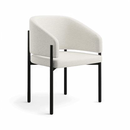 Chaise de salle à manger Oxford blanc cassé et cadre noir