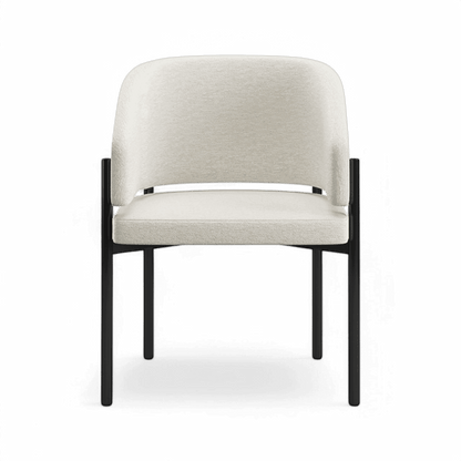 Chaise de salle à manger Oxford blanc cassé et cadre noir