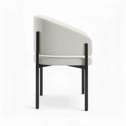 Chaise de salle à manger Oxford blanc cassé et cadre noir