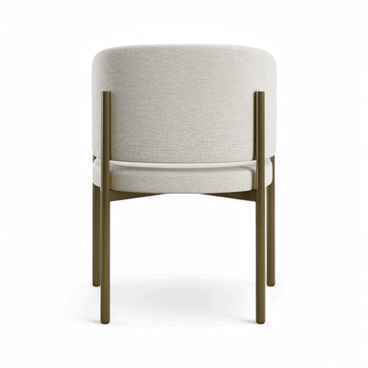 Chaise de salle à manger Oxford blanc cassé et cadre en laiton
