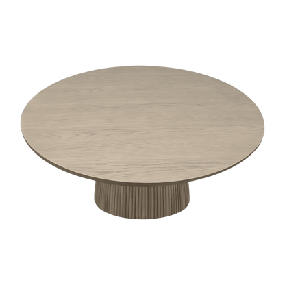 Table à manger ronde Oxford en chêne grège