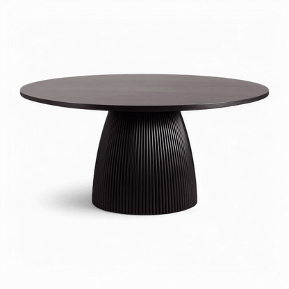 Table à manger ronde Oxford en bois noir