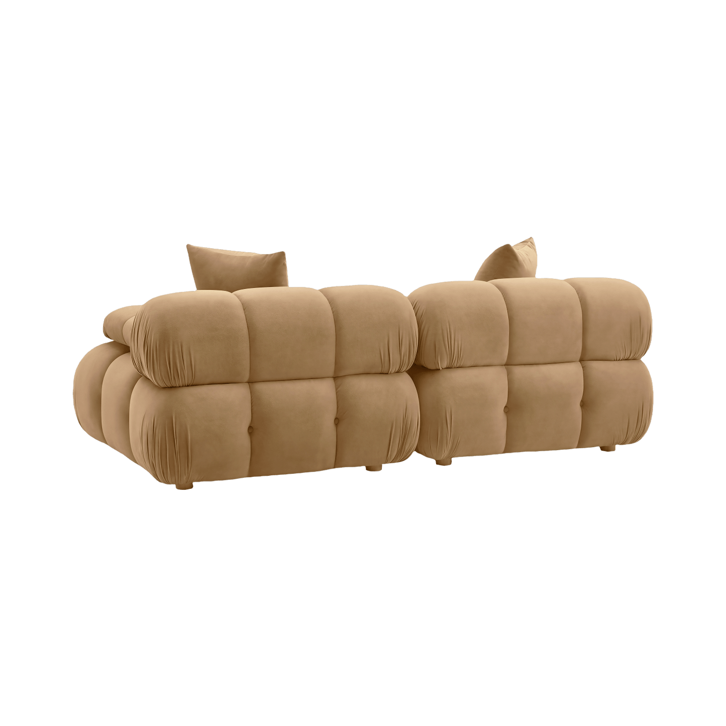 Causeuse modulaire en velours camel Solace