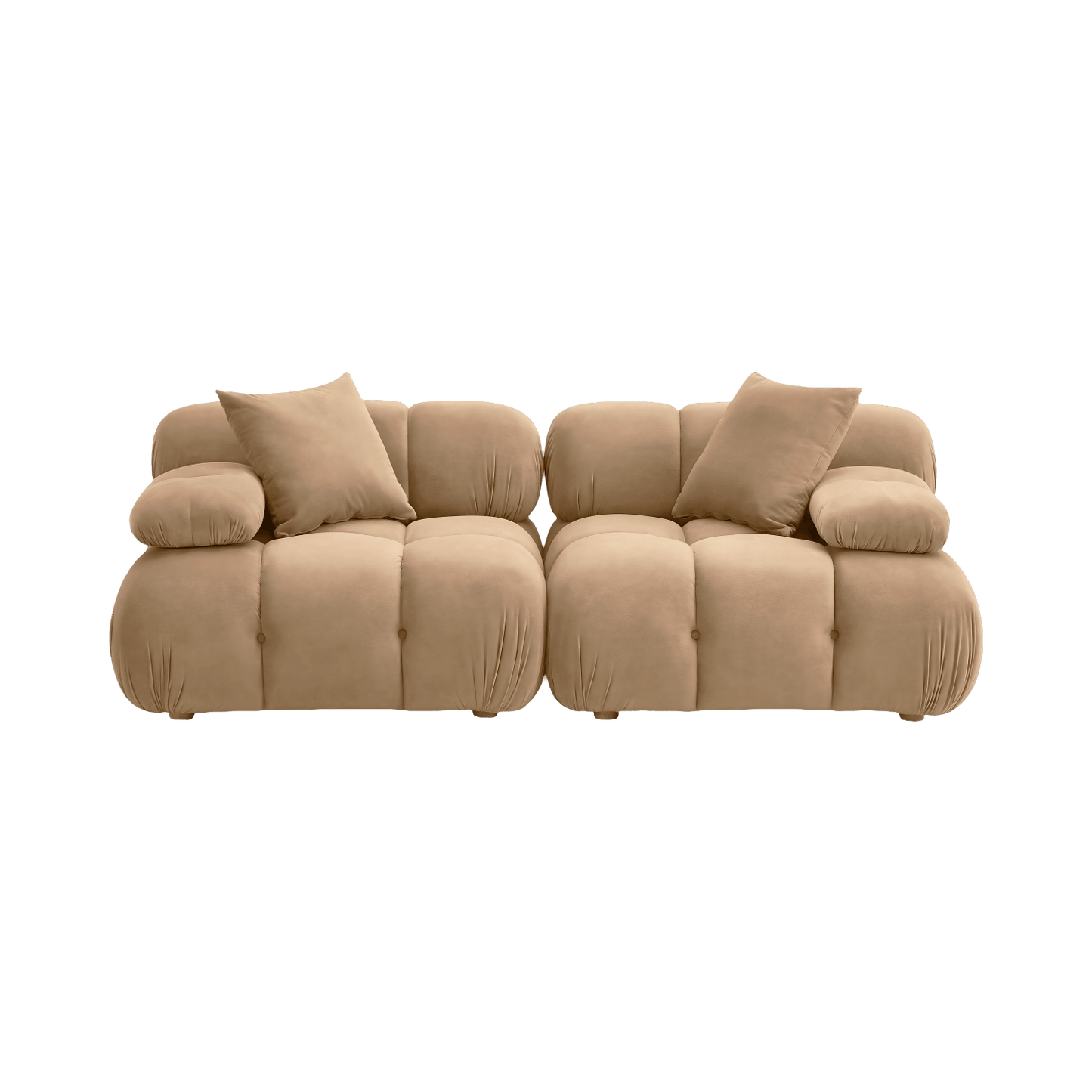 Causeuse modulaire en velours camel Solace